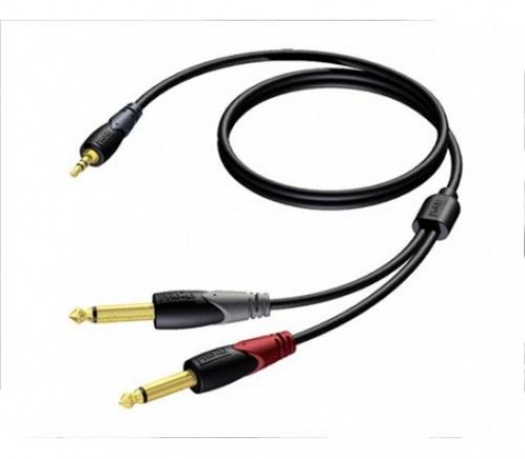 Laidas 3.5mm stereo - 2x6.3mm 1.5m Procab